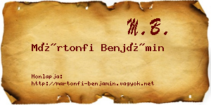 Mártonfi Benjámin névjegykártya